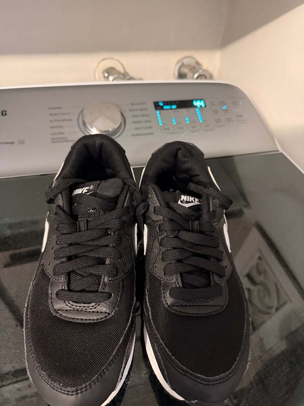 Nike Air Max 90 Women's Black/White Sneakers (DH8010-002) - Picture 2 of 5